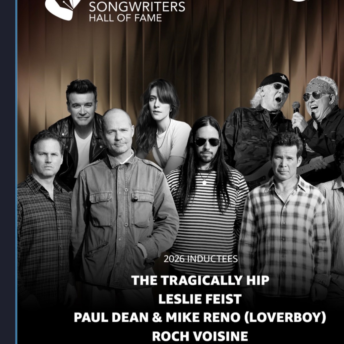 The Tragically Hip, Leslie Feist, Mike Reno and Paul Dean of Loverboy, and Roch Voisine Inducted into Canadian Songwriters Hall of Fame 